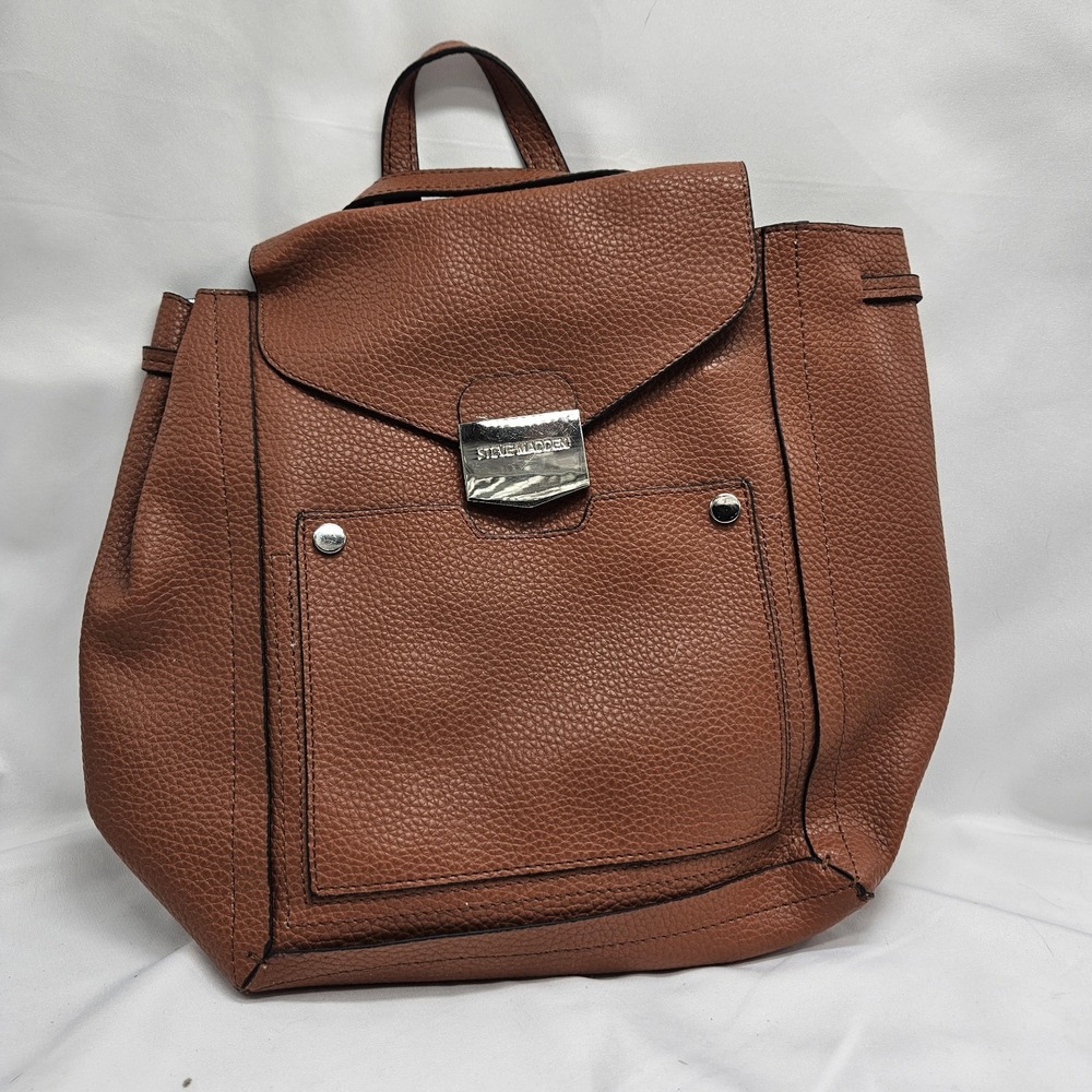 Steve Madden Women's Brown Faux‎ Leather Backpack Purse Bag